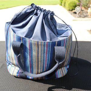 Caterina Bertini Italian Drawstring Close Nylon Woven Tote (NWOT)